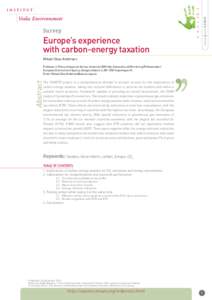 Europe’s experience with carbon-energy taxation 2010 Volume 3 issue 2