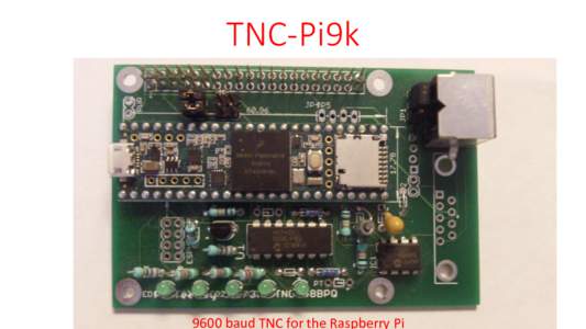 TNC-Pi9kbaud TNC for the Raspberry Pi Based on the Teensy 3.6