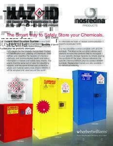 The Smart way to Safely Store your Chemicals. New for 2017, our HAZ-ID identifier is now GHS compliant! Now standard on all Nosredna <FM> Approved & ULC Listed Safety Storage Cabinets. GHS stands for the Globally Harmoni