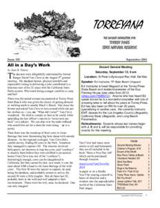 TORREYANA THE DOCENT NEWSLETTER FOR TORREY PINES STATE NATURAL RESERVE Issue 352