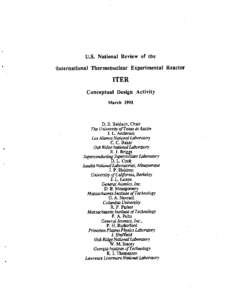 U.S. National Review of the International Thermonuclear Experimental Reactor