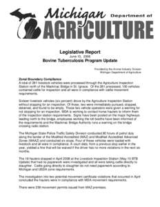 Bovine Tuberculosis Program Update: December 2007 Legislative Report