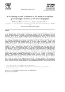 Marine Geology 162 Ž–352 www.elsevier.nlrlocatermargeo Late Tertiary tectonic subsidence on the northeast Australian passive margin: response to dynamic topography? )