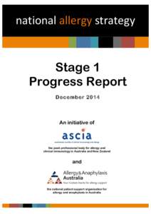 National	
  Allergy	
  Strategy	
  Progress	
  Report	
  –	
  December	
  2014	
    	
  	
  	
  	
  	
  national	
  allergy	
  strategy	
     	
   	
  