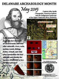 DELAWARE ARCHAEOLOGY MONTH  May 2015 Captain John Smith Chesapeake, American Indians