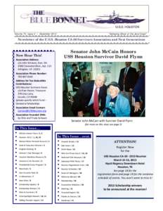 Volume 70, Issue 4 • December 2012  “Galloping Ghost of the Java Coast” Newsletter of the U.S.S. Houston CA-30 Survivors Association and Next Generations