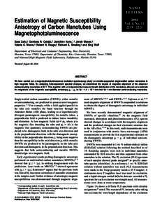 NANO LETTERS Estimation of Magnetic Susceptibility Anisotropy of Carbon Nanotubes Using Magnetophotoluminescence