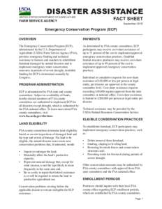 DISASTER ASSISTANCE FACT SHEET UNITED STATES DEPARTMENT OF AGRICULTURE  FARM SERVICE AGENCY