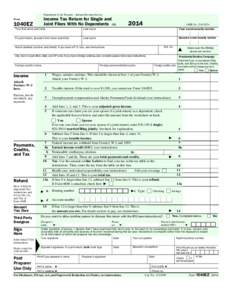 Department of the Treasury—Internal Revenue Service  Income Tax Return for Single and Joint Filers With No DependentsForm