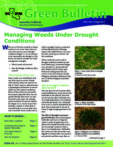 Information for pest management professionals and pesticide applicators  Green Bulletin Vol. 4 No. 3 August 2014 l