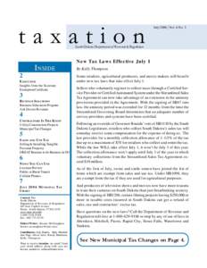 taxation  July 2006 | Vol. 6 No. 3 South Dakota Department of Revenue & Regulation