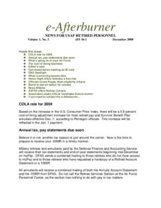 e-Afterburner NEWS FOR USAF RETIRED PERSONNEL Volume 1, No. 3 AFI 36-1
