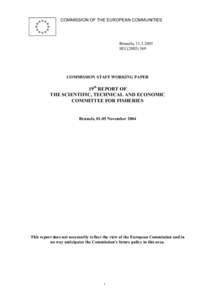 COMMISSION OF THE EUROPEAN COMMUNITIES  Brussels, SECCOMMISSION STAFF WORKING PAPER