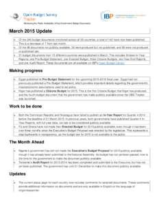 Monitoring the Public Availability of Key Government Budget Documents  March 2015 Update   