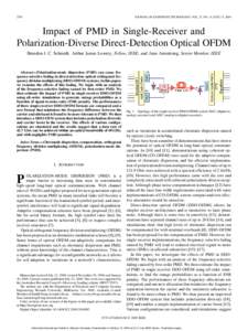 2792  JOURNAL OF LIGHTWAVE TECHNOLOGY, VOL. 27, NO. 14, JULY 15, 2009 Impact of PMD in Single-Receiver and Polarization-Diverse Direct-Detection Optical OFDM