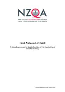 NZQA First Aid training requirements 3 Nov10