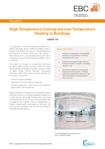 Factsheet  High Temperature Cooling and Low Temperature Heating in Buildings Annex 59 It is important to minimise temperature differences in