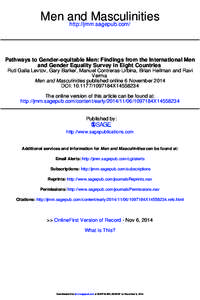 Men and Masculinities http://jmm.sagepub.com/ Pathways to Gender-equitable Men: Findings from the International Men and Gender Equality Survey in Eight Countries