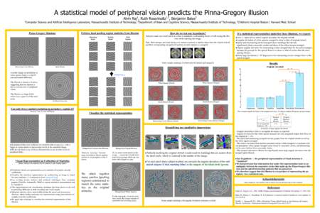 A statistical model of peripheral vision predicts the Pinna-Gregory illusion 1 1,2  Alvin Raj , Ruth Rosenholtz , Benjamin Balas
