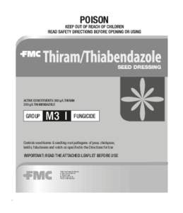 POISON  SEED DRESSING ACTIVE CONSTITUENTS: 360 g/L THIRAM 200 g/L THIABENDAZOLE
