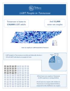 LGBT People in Tennessee And 11,000 same-sex couples Tennessee is home to 130,000 LGBT adults