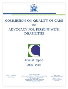 COMMISSION ON QUALITY OF CARE AND ADVOCACY FOR PERSONS WITH DISABILITIES