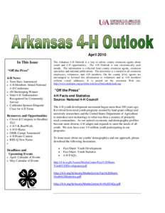 Arkansas 4-H Outlook - April 2010
