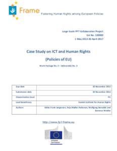 Fostering Human Rights among European Policies  Large-Scale FP7 Collaborative Project GA NoMayApril 2017