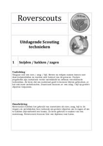 Roverscouts Uitdagende Scouting technieken 1