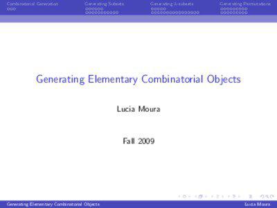 Permutation / Combination / Lexicographical order / Combinatorial proof / Enumerative combinatorics / Mathematics / Combinatorics / Discrete mathematics