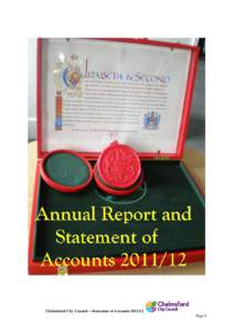 Chelmsford City Council – Statement of Accounts[removed]Page 0 1 - Contents  Section