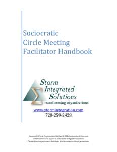 Sociocratic Circle Meeting Facilitator Handbook www.stormintegration.com