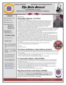 Joe Nokes, Commander  Camp Website: www.humphreys1625.com The Delta General May, 2014 Volume 17, Issue 5