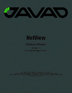 NetView Software Manual Version 1.1 Last Revised August 3, 2011  All contents in this manual are copyrighted by JAVAD GNSS.