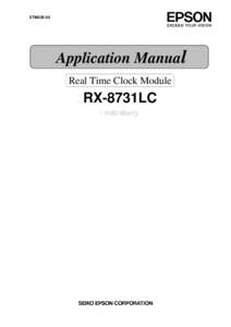 ETM23E-03  Application Manual Real Time Clock Module  RX-8731LC