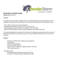 RenderStorm 3ds Max plugin    Release notes:​   