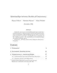Relationships between Models of Concurrency Mogens Nielsen∗
