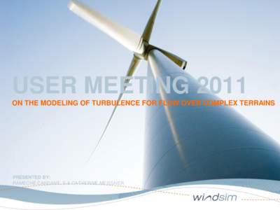 USER MEETING 2011 ON THE MODELING OF TURBULENCE FOR FLOW OVER COMPLEX TERRAINS PRESENTED BY: RAMECHE CANDANE. S & CATHERINE MEISSNER