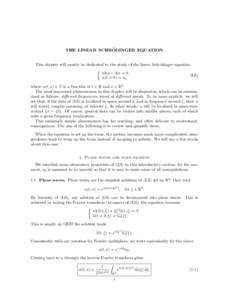 ¨ THE LINEAR SCHRODINGER EQUATION This chapter will mostly be dedicated to the study of the linear Schr¨odinger equation 
