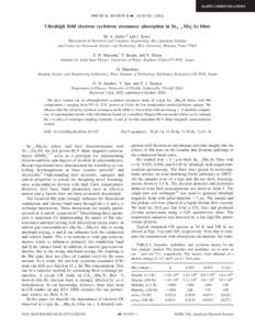 RAPID COMMUNICATIONS  PHYSICAL REVIEW B 66, 161307共R兲 共2002兲 Ultrahigh field electron cyclotron resonance absorption in In1Àx Mnx As films M. A. Zudov* and J. Kono†