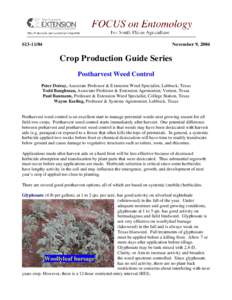 The use of Prowl (pendimethalin) or Treflan (trifluralin) is the backbone of most successful weed management programs in cotto