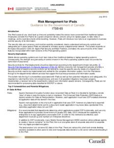 Risk Management for iPads