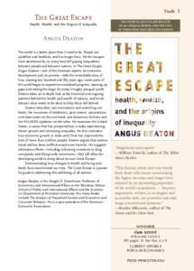 The Great Escape Health, Wealth, and the Origins of Inequality Trade  1