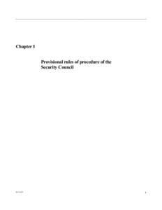 Chapter I[removed]Provisional rules of procedure of the