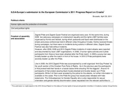 ILGA-Europe's submission to EC 2011 Progress Report-Croatia