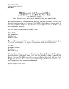 Court Connection Volume No. 6 – Issue No. 3 July 2017 TBBBA Annual Golf Tournament Held April 28, 2017 at MacDill Air Force Base