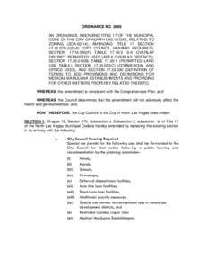ORDINANCE NO[removed]AN ORDINANCE AMENDING TITLE 17 OF THE MUNICIPAL CODE OF THE CITY OF NORTH LAS VEGAS, RELATING TO ZONING (ZOA-02-14); AMENDING TITLE 17 SECTION[removed]J)(2)(A) (CITY COUNCIL HEARING REQUIRED), SECTIO