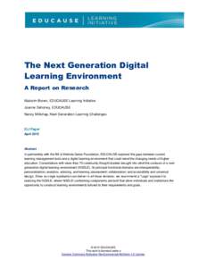The Next Generation Digital Learning Environment: A Report on Research