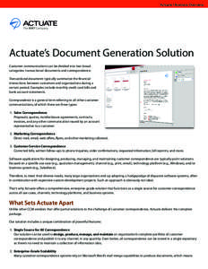 Actuate Document Generation on Premises