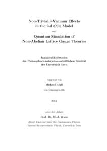 Non-Trivial θ-Vacuum Effects in the 2-d O(3) Model and Quantum Simulation of Non-Abelian Lattice Gauge Theories